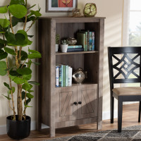 Baxton Studio MH1224-Oak-Bookcase Baxton Studio Derek Modern and Contemporary Transitional Natural Oak Finished Wood 3-Tier Bookcase